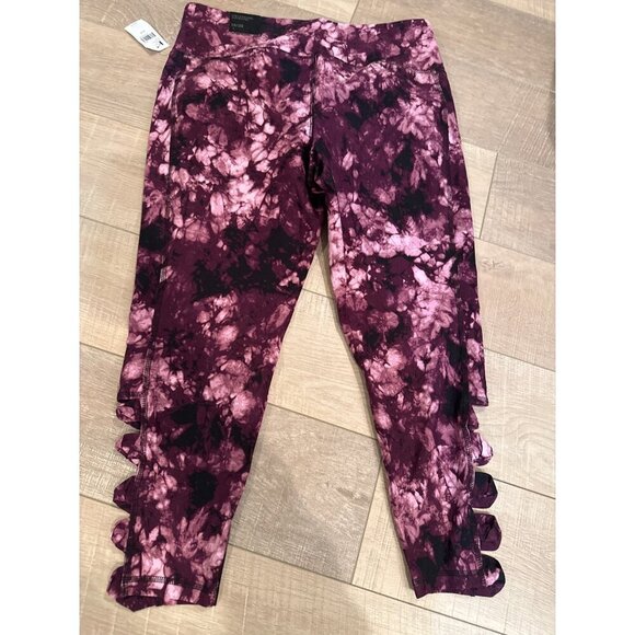 Lane Bryant Womens Tie-Dye Leggings With Lattice Hem Size 18/20 Pink/Black New - Picture 7 of 7